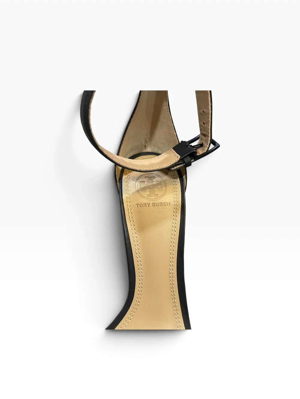 Tory Burch Black Ankle-Strap Suede Front Sandals Size 9.5